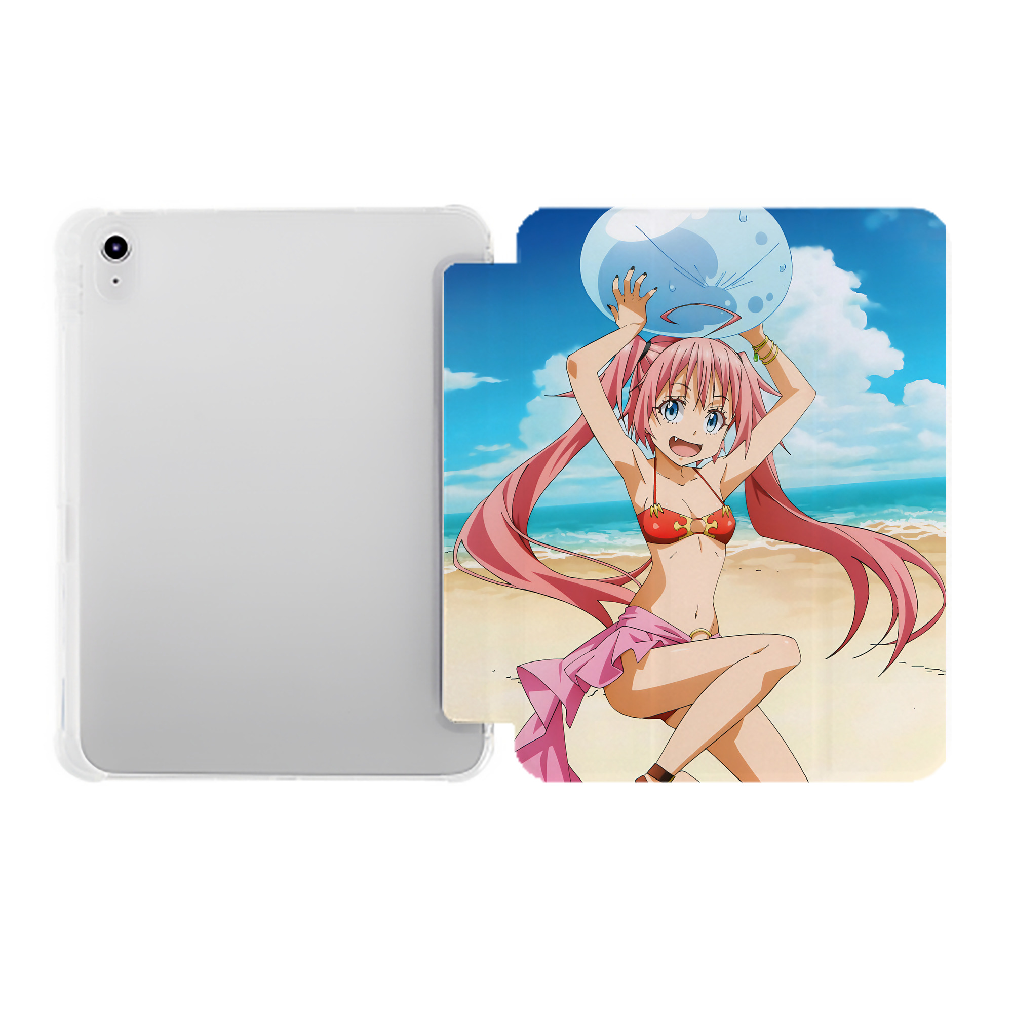 （画像用） 転スラ Regarding Reincarnated to Slime IPad ケース ペン収納付き 三つ折りスタンド PUレザー×シリコン 対応機種9.5/10.5/10.9インチ